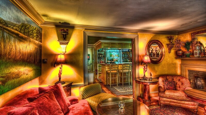 Cozy Living Room Interior — Red, Warm