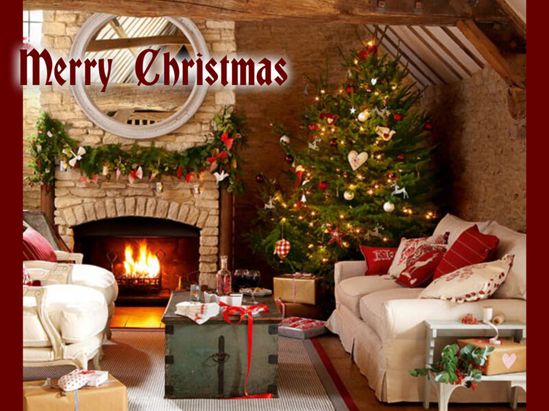 Cozy Living Room — Red, Festive