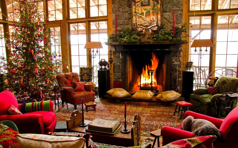 Cozy Living Room — Red, Warm