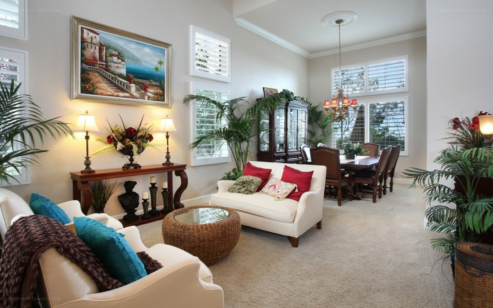 cozy living room with dining area
