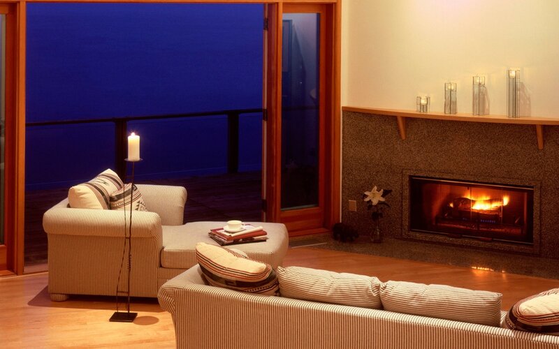 Cozy living room with fireplace