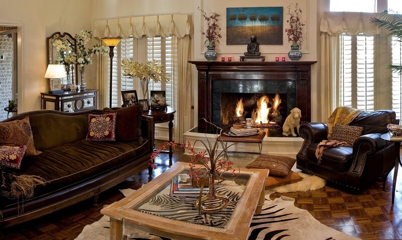 cozy living room with fireplace