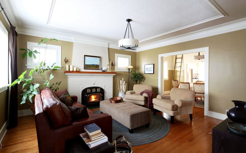 Cozy living room with fireplace