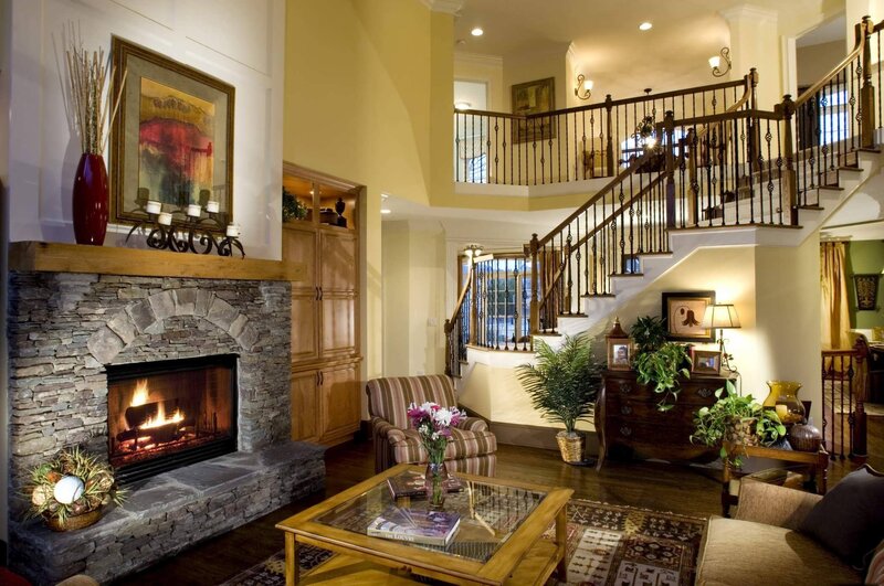 Cozy living room with fireplace
