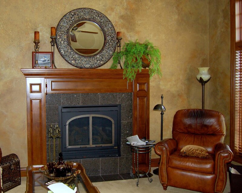 Cozy living room with fireplace