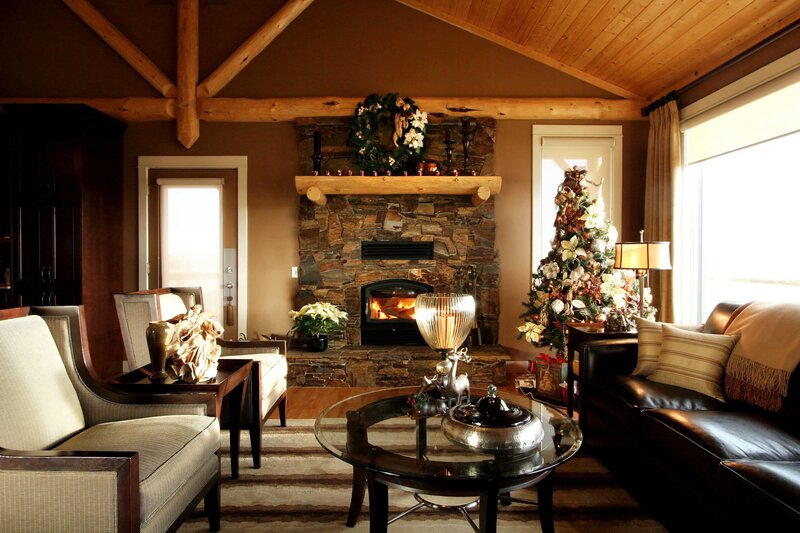 Cozy living room with fireplace