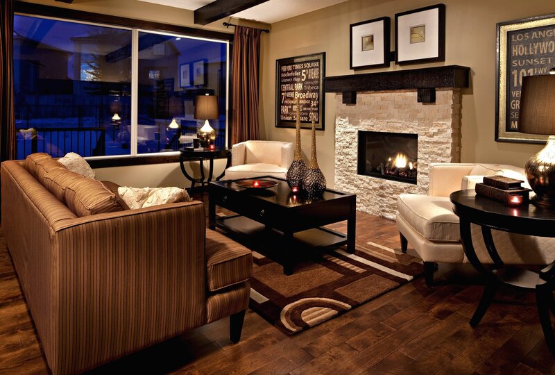 Cozy living room with fireplace