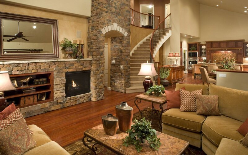Cozy living room with fireplace