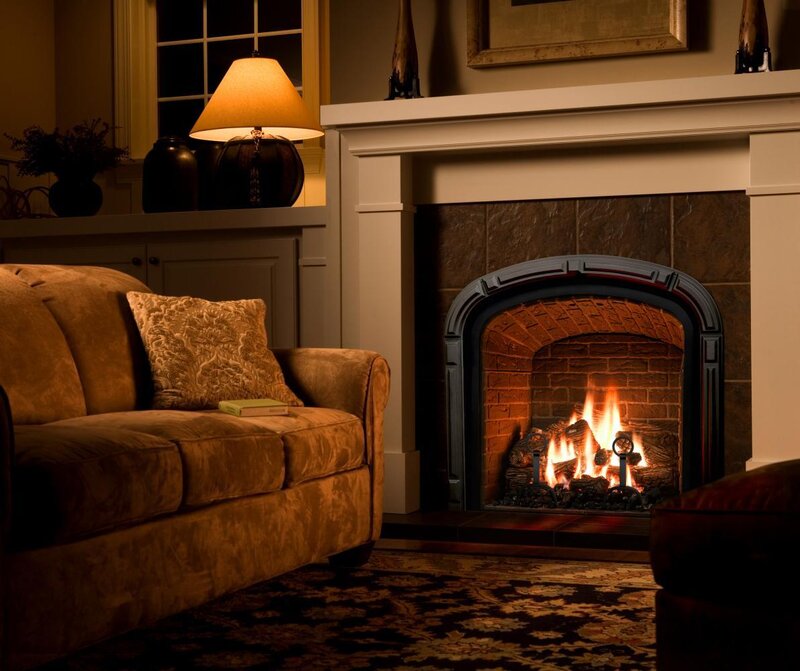 Cozy living room with fireplace