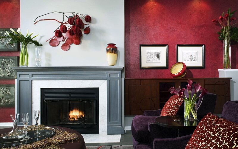 Cozy living room with fireplace