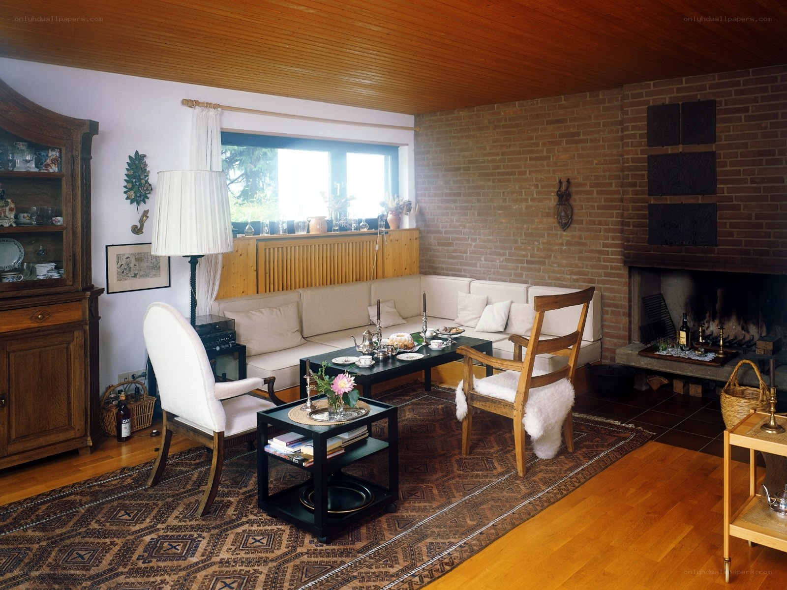 Cozy living room with fireplace