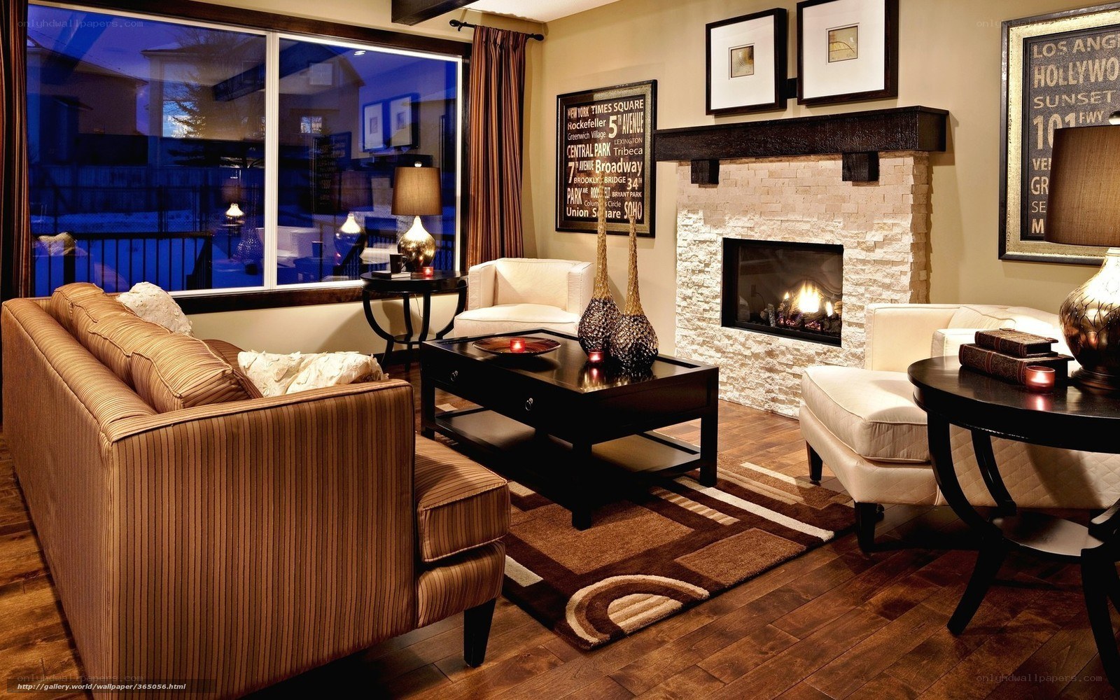 Cozy living room with fireplace