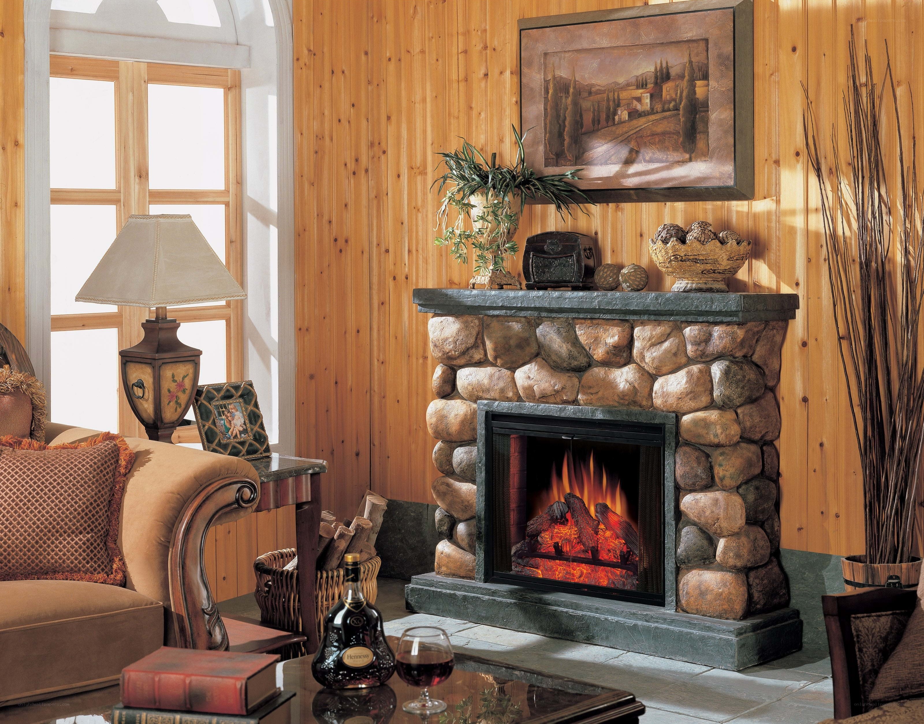 Cozy living room with fireplace