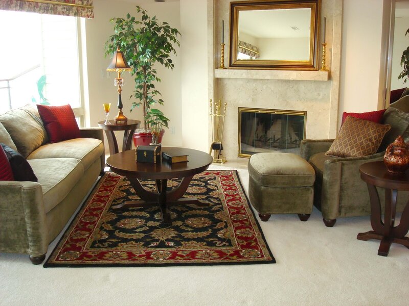 Cozy living room with fireplace