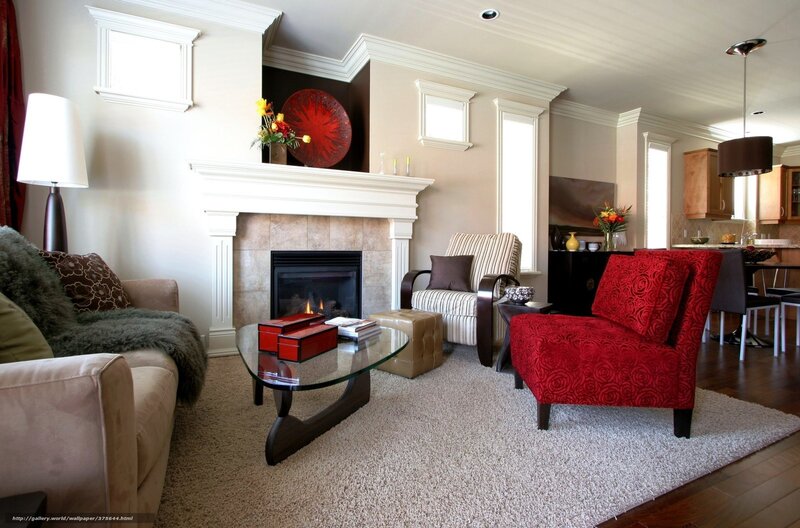 Cozy living room with fireplace