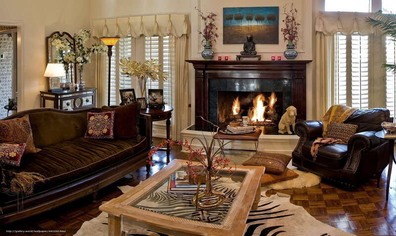 Cozy living room with fireplace