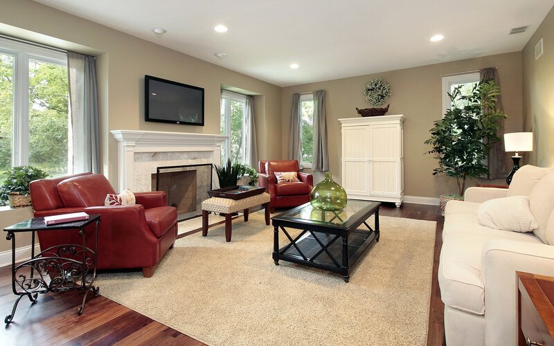 Cozy living room with fireplace