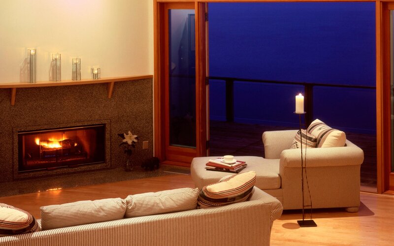 Cozy living room with fireplace