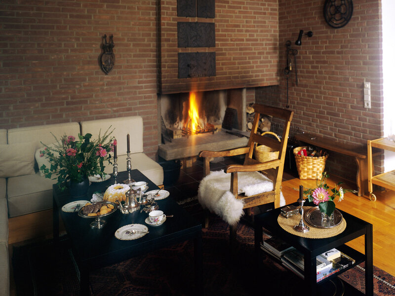 Cozy living room with fireplace