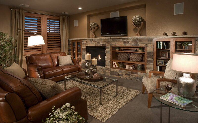 Cozy living room with fireplace