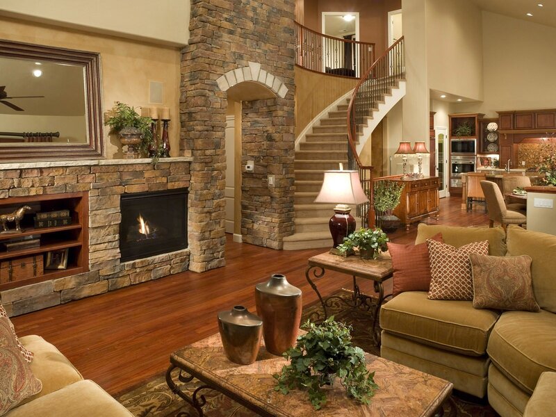 Cozy living room with fireplace