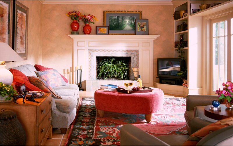 Cozy living room with fireplace