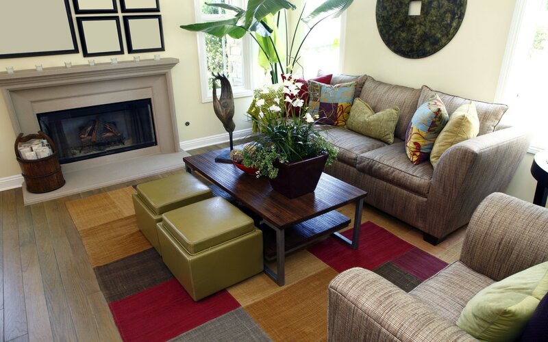 Cozy living room with fireplace