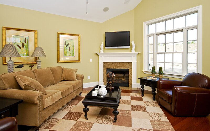 Cozy living room with fireplace