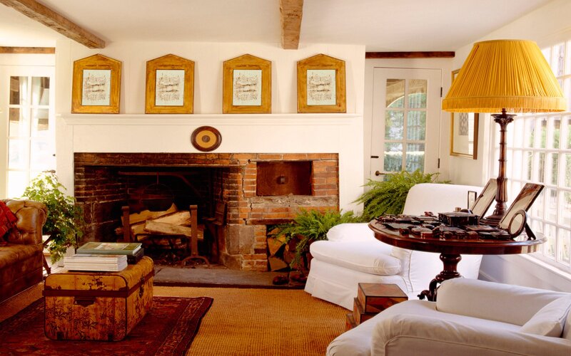 Cozy living room with fireplace