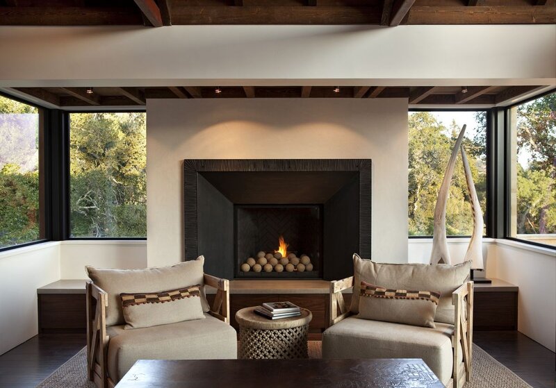 Cozy living room with fireplace
