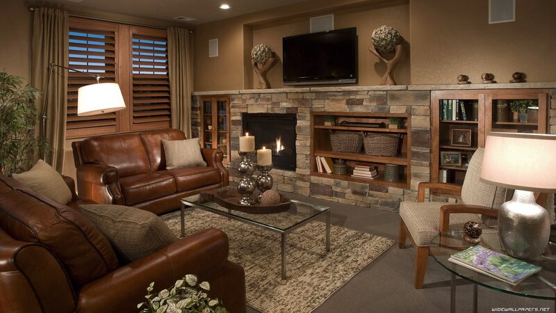 Cozy living room with fireplace