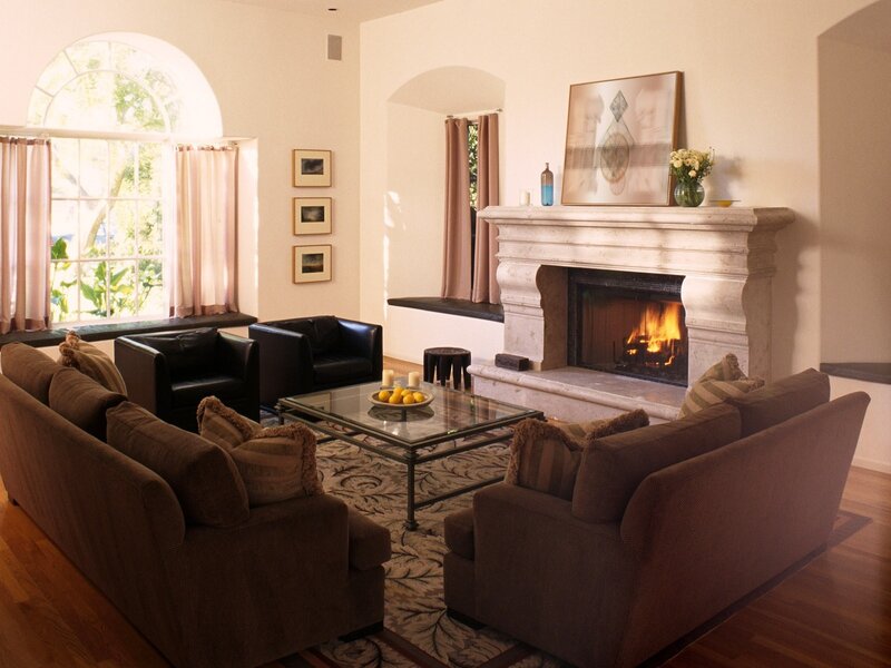 Cozy living room with fireplace