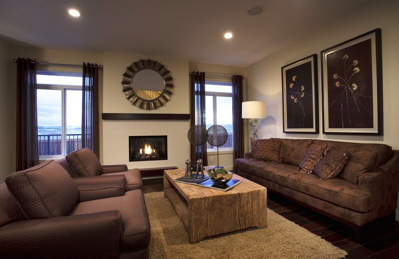 Cozy living room with fireplace