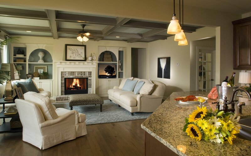 Cozy living room with fireplace
