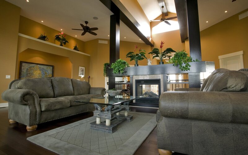 Cozy living room with fireplace