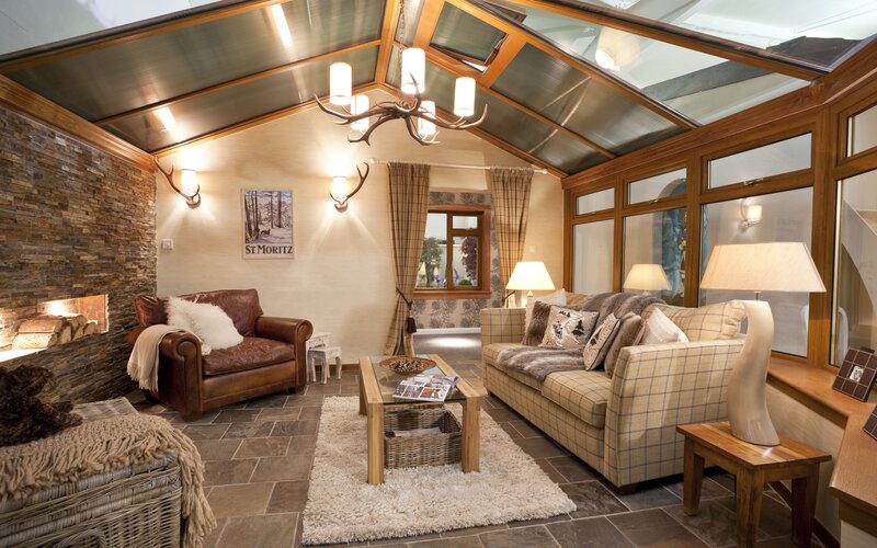Cozy living room with fireplace