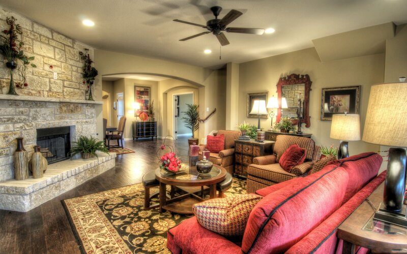 Cozy living room with fireplace