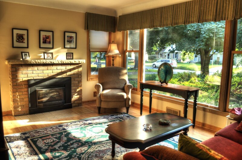 Cozy living room with fireplace