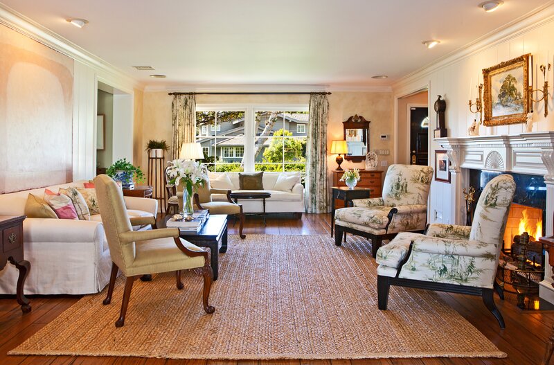 Cozy living room with fireplace
