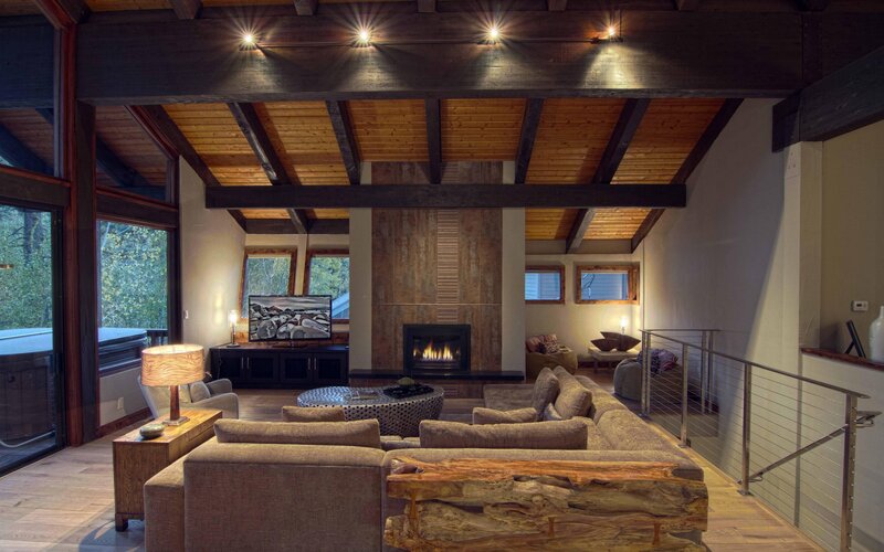 Cozy living room with fireplace