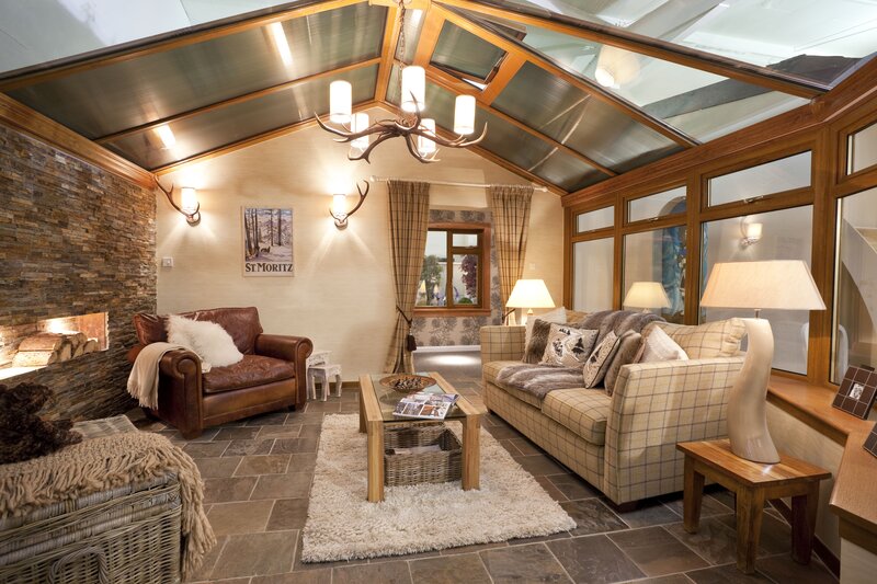 cozy living room with fireplace