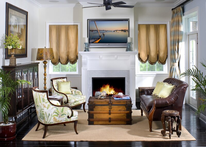 Cozy living room with fireplace
