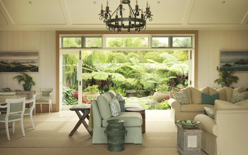 Cozy living room with garden view