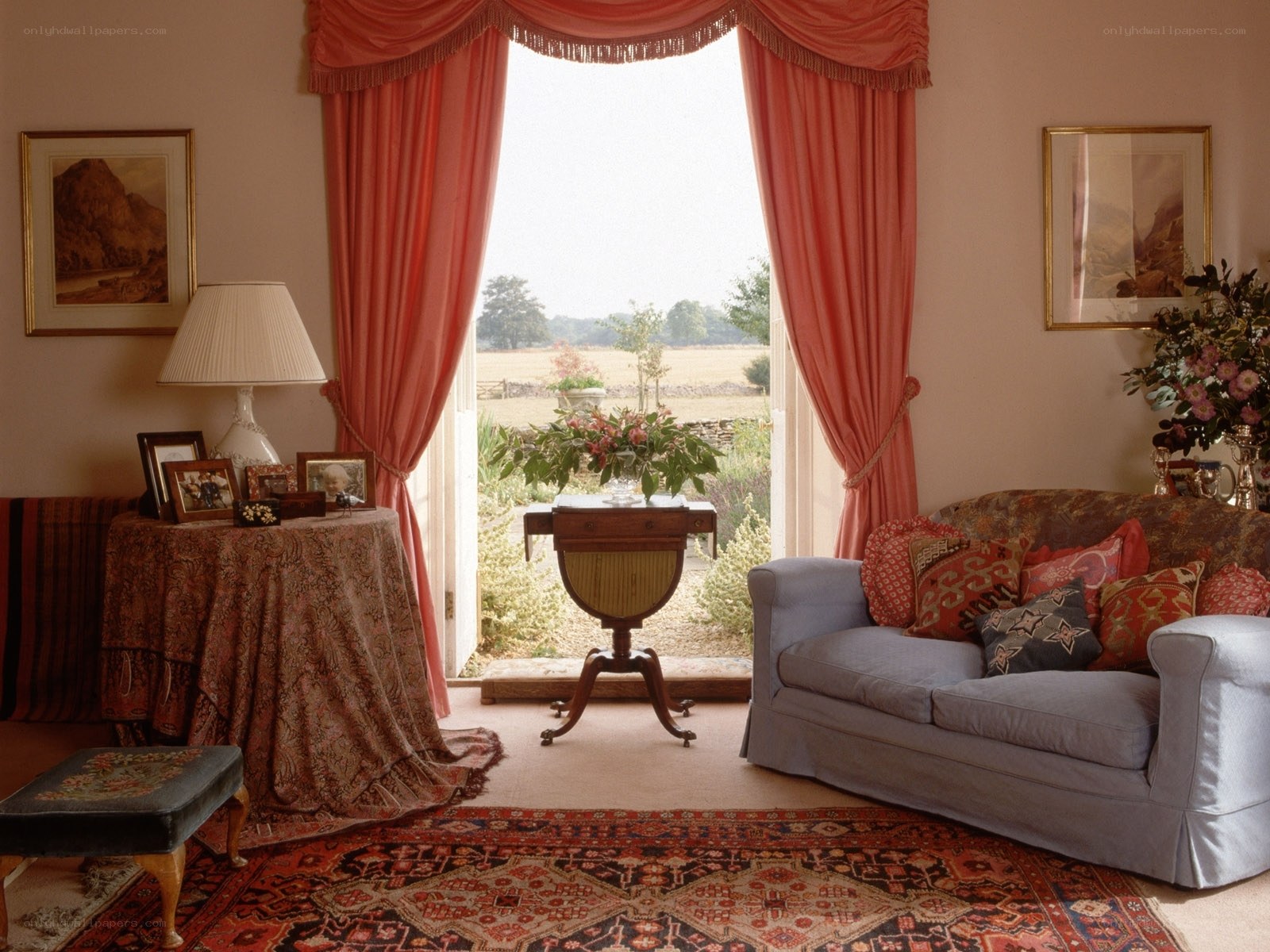 Cozy living room with garden view