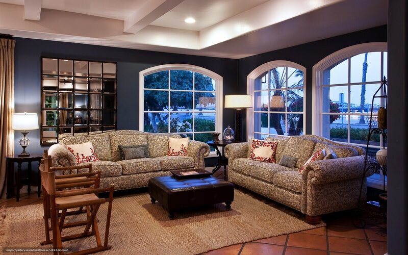 Cozy living room with ocean view