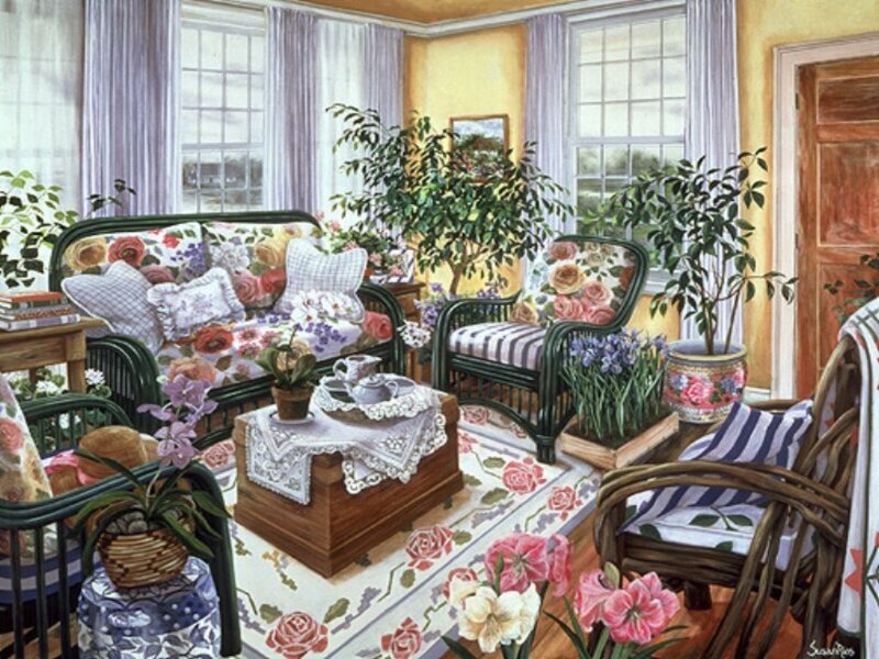 Cozy living room with plants