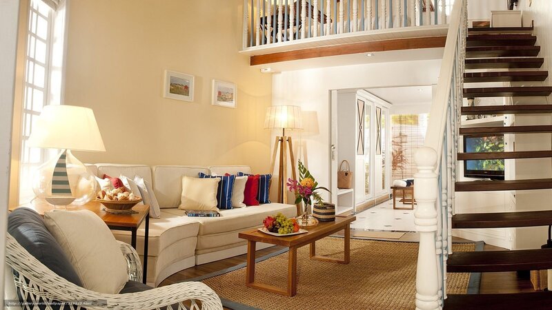 Cozy living room with staircase