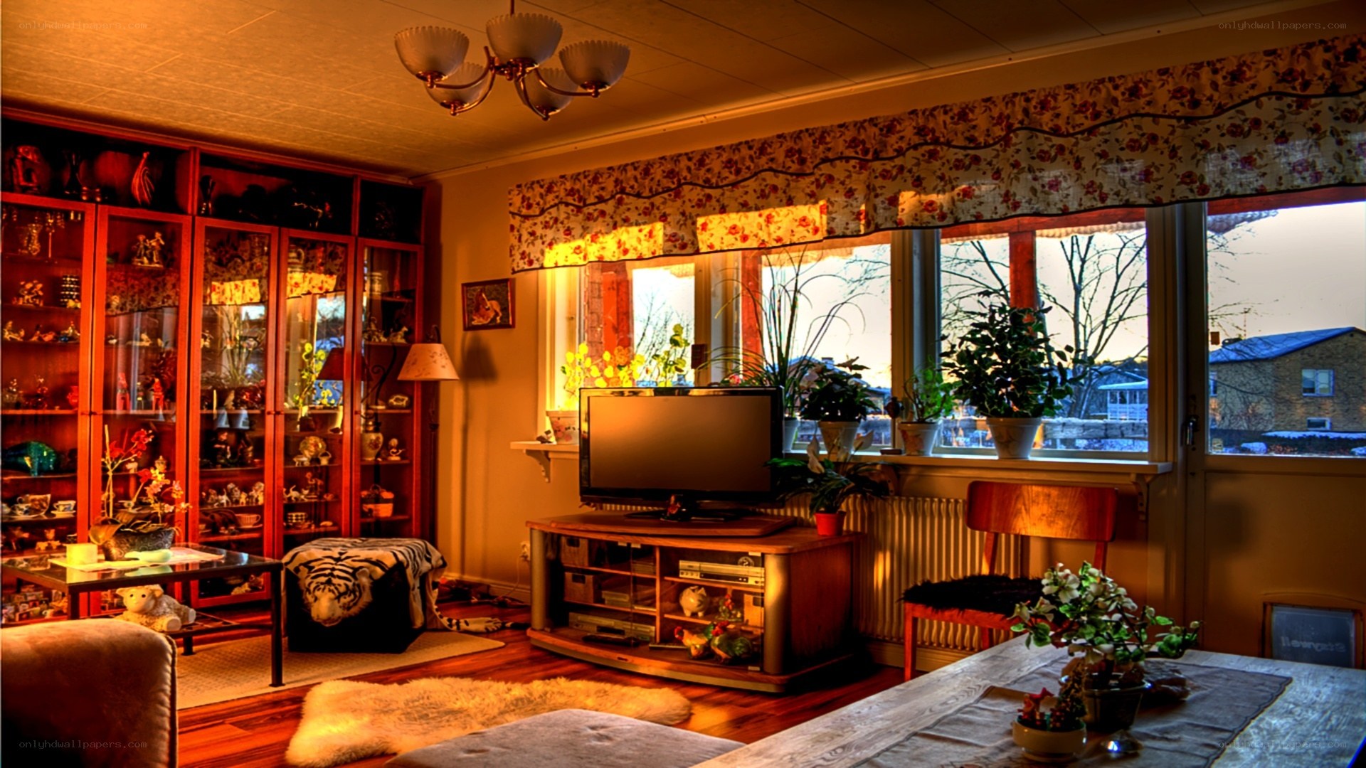 cozy living room with warm lighting