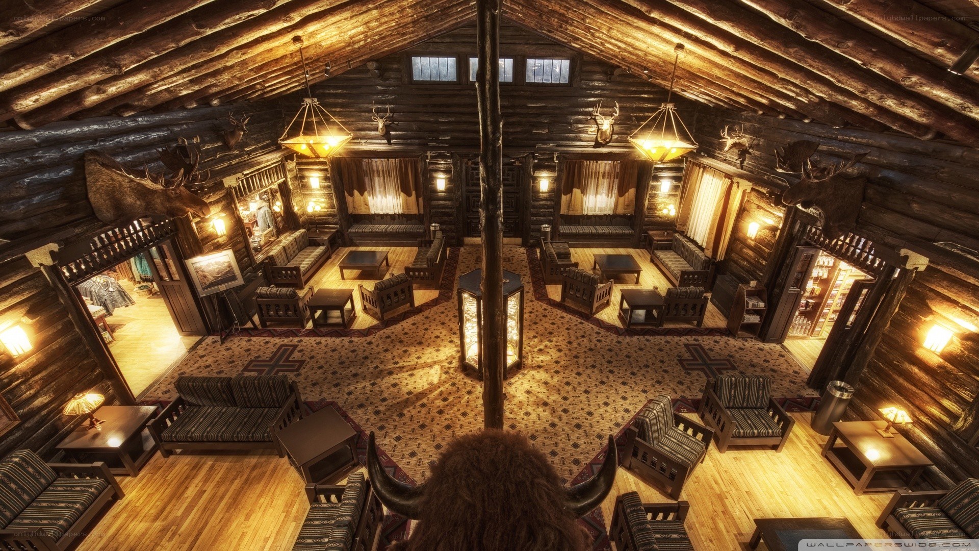 cozy log cabin interior