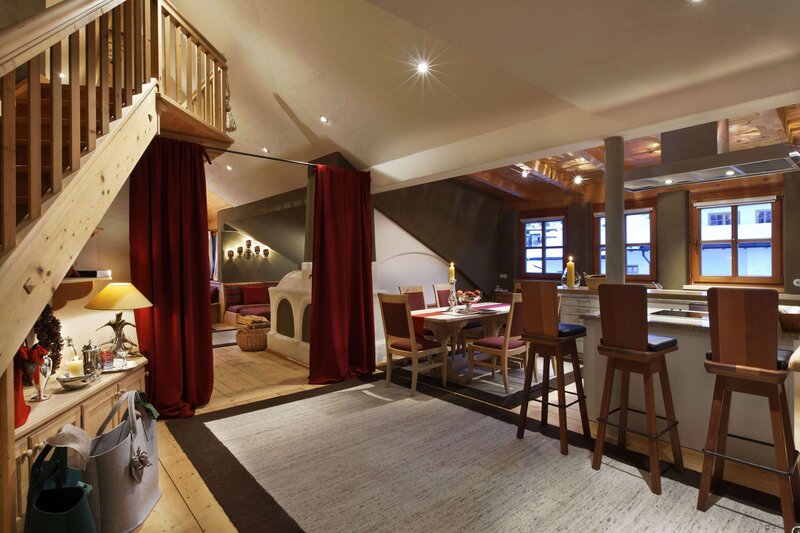 Cozy mountain chalet interior